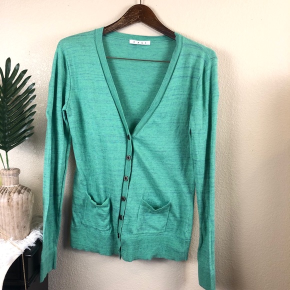 Cabi Green Button Cardigan Sweater Top - Picture 2 of 11